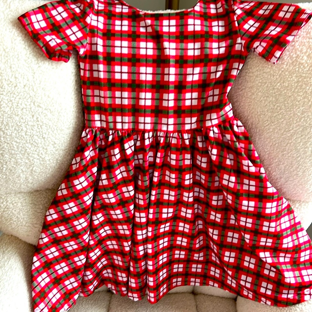 Little Stocking Company Girlhood Christmas Red Green White Plaid Dress Size 6